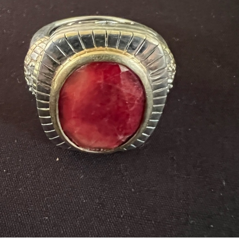 Ruby Ring Set In Sterling Silver, Extra Large Set… - image 3